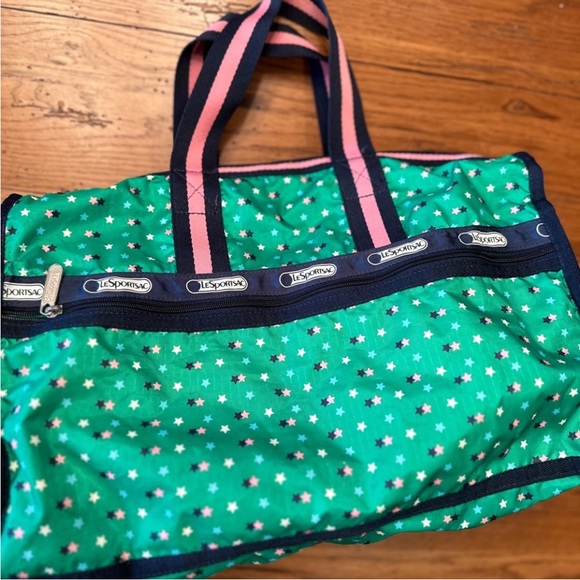 LeSportsac Teal Star-Patterned Travel Bag - Picture 1 of 6